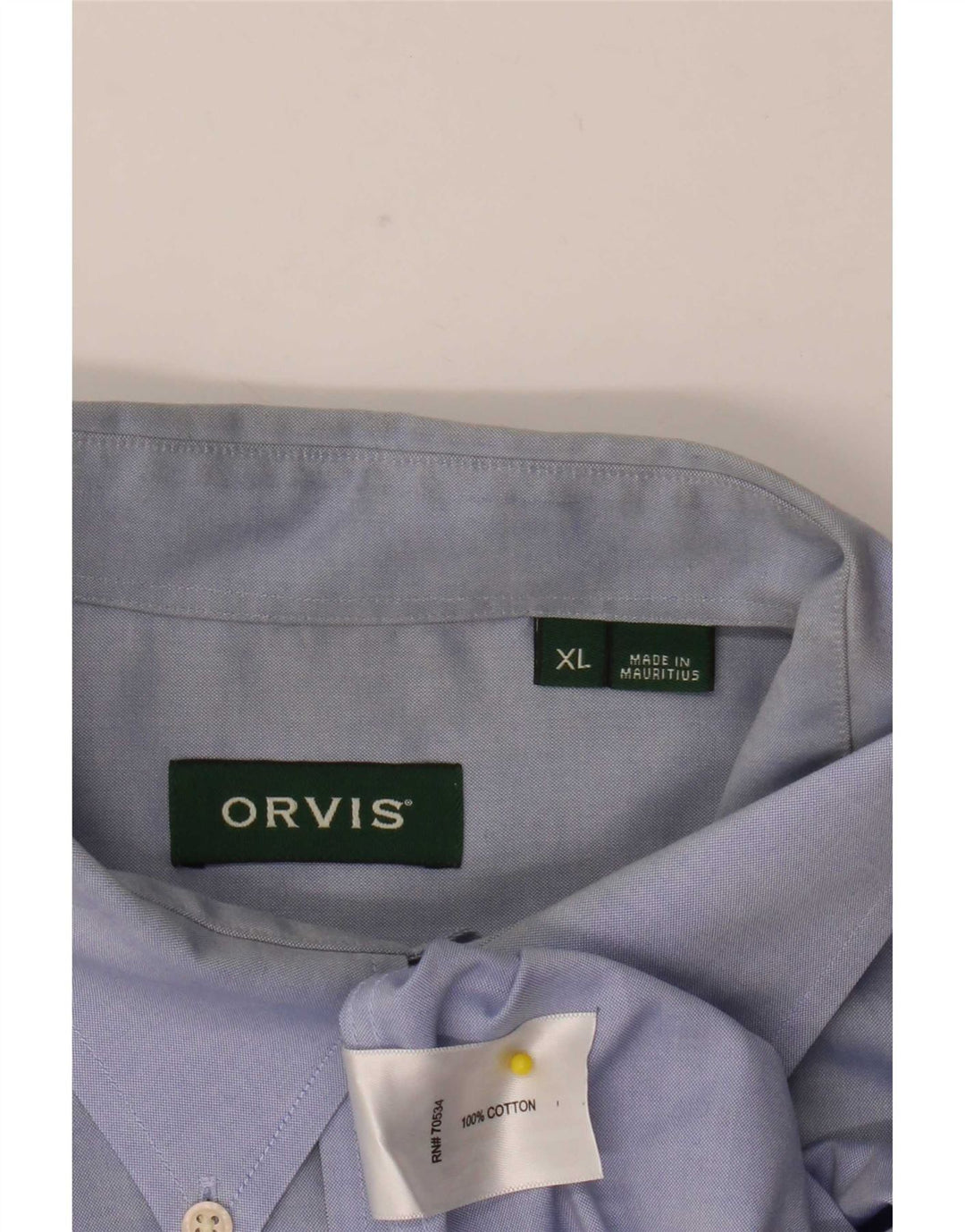 Camicia da uomo Orvis XL in cotone blu