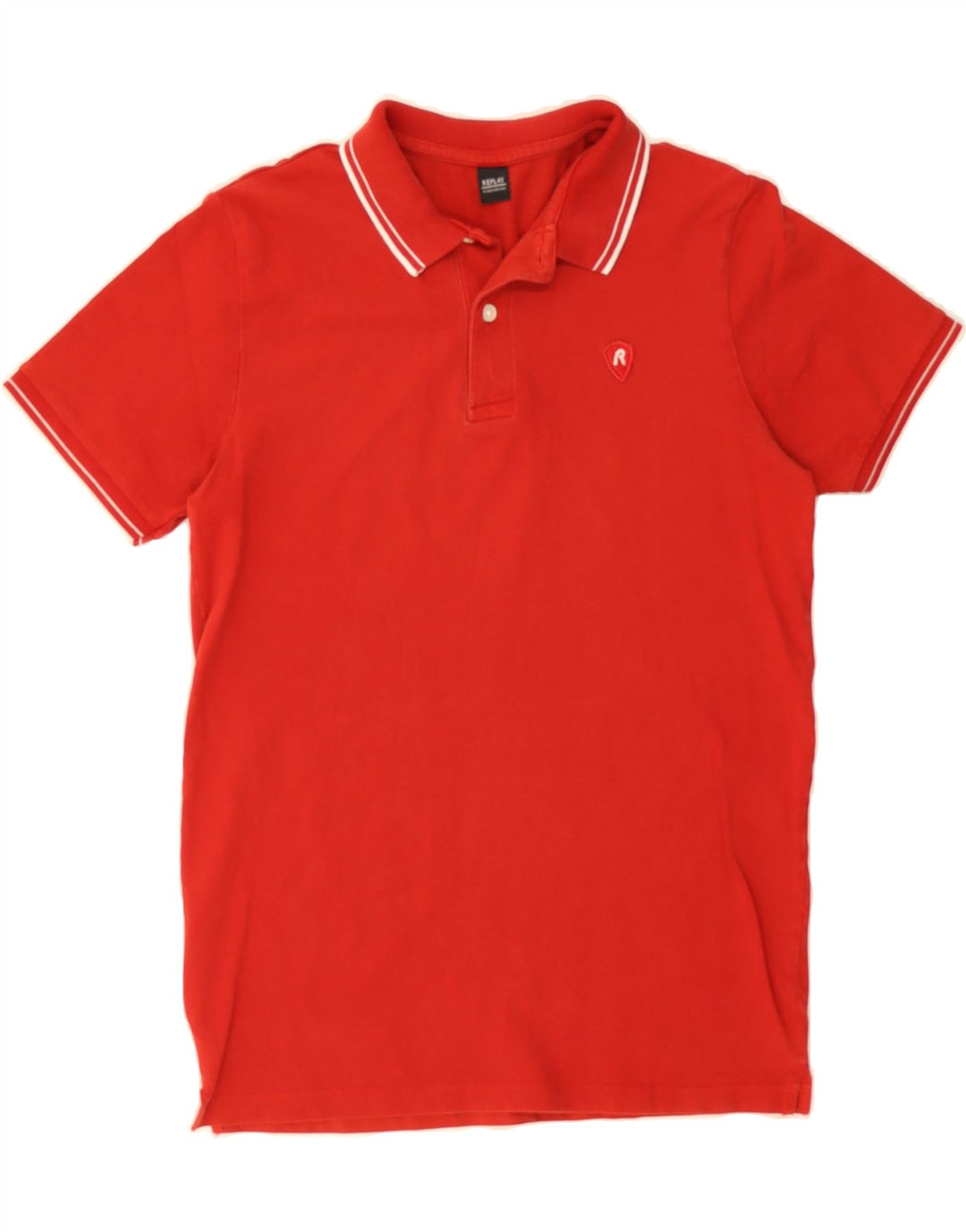 REPLAY Mens Polo Shirt Medium Red Cotton Vintage Replay and Second-Hand Replay from Messina Hembry 