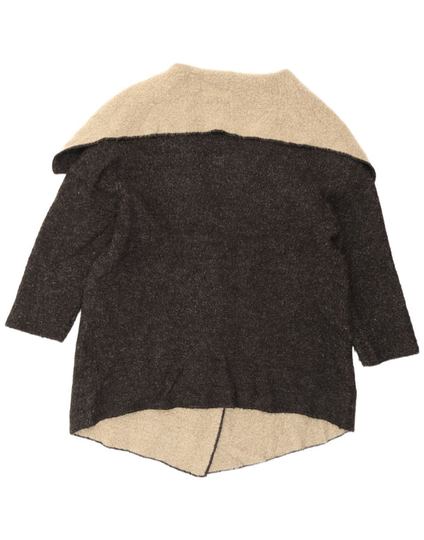 Maglione cardigan aperto lungo da donna Zara UK 14 Blocco colore grigio medio