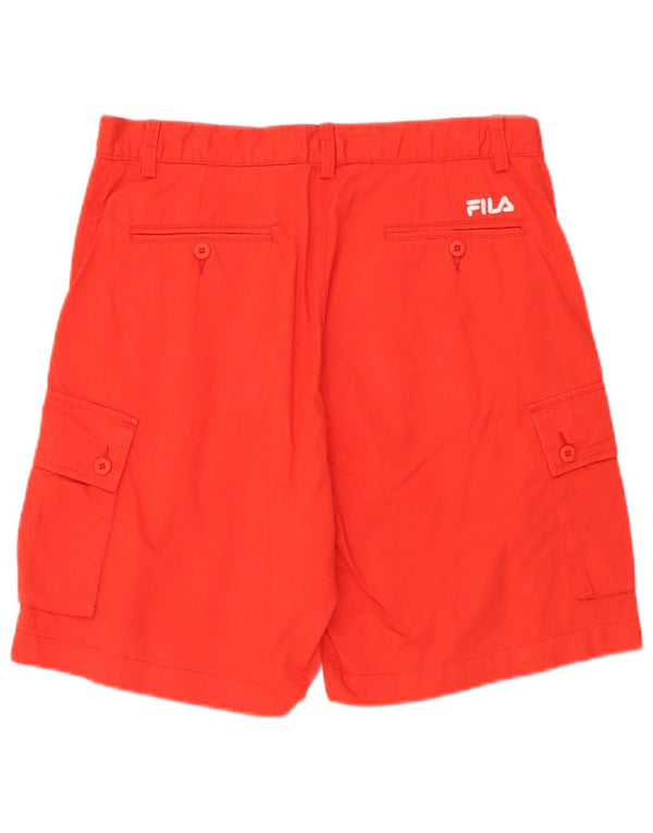Pantaloncini cargo Fila da uomo Ferrari IT 50 Large W32 in cotone rosso