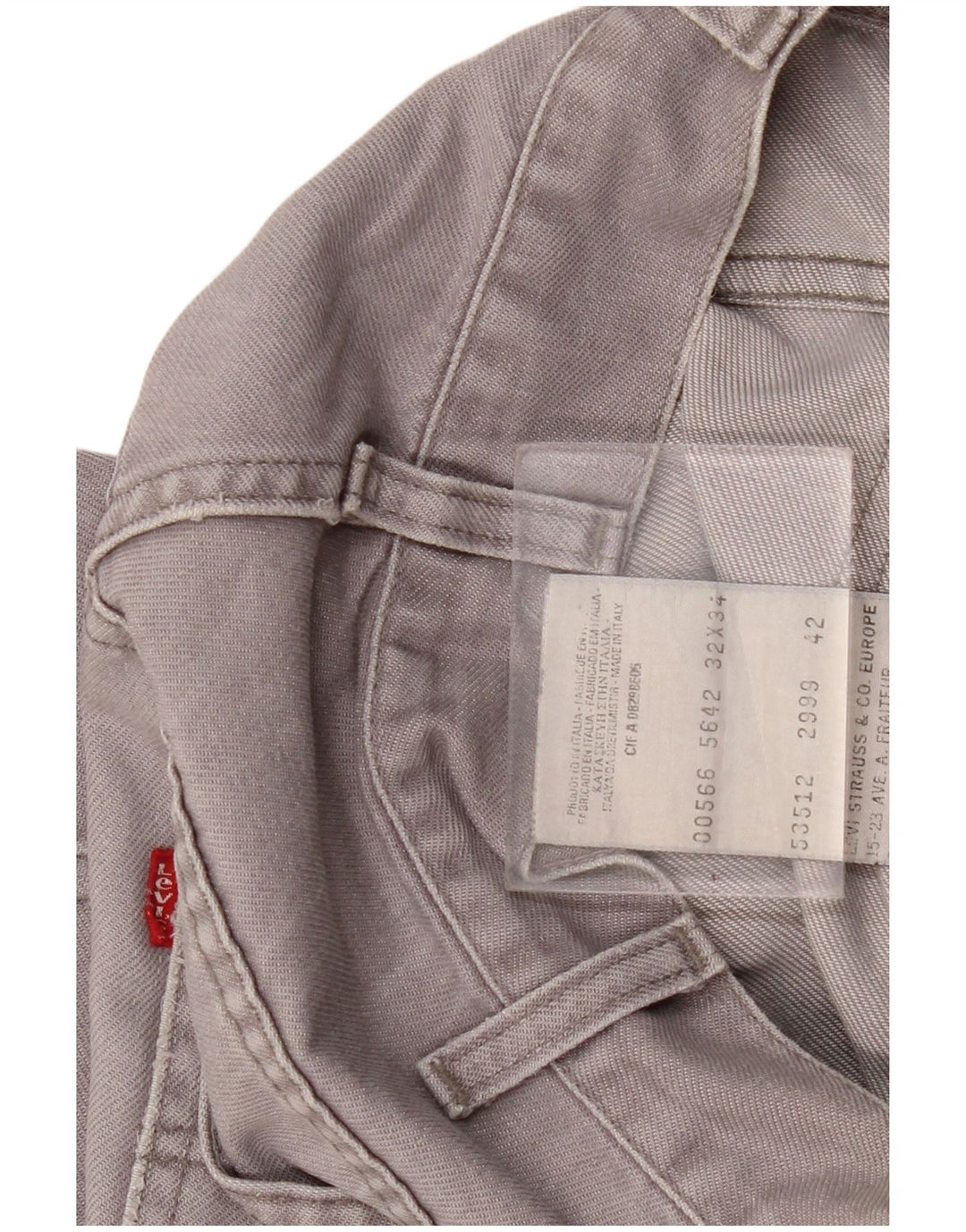 Jeans dritti da donna Levi's W32 L28 cotone grigio