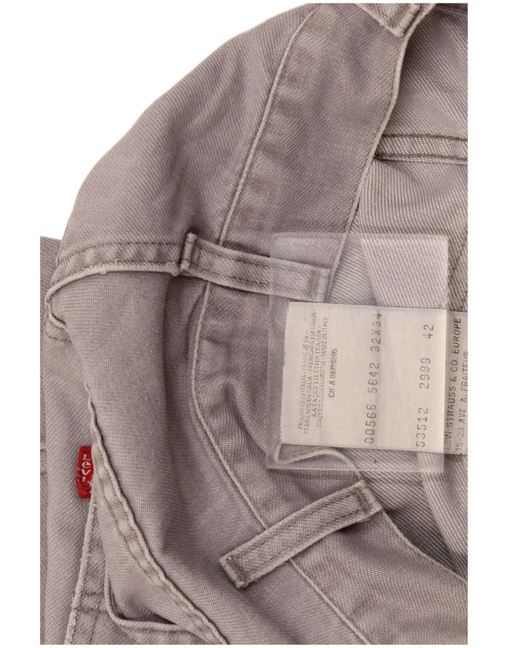 Jeans dritti da donna Levi's W32 L28 cotone grigio