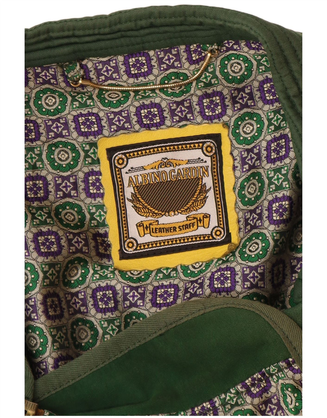 Giacca in pelle da uomo Albino Gardin UK 40 grande pelle verde