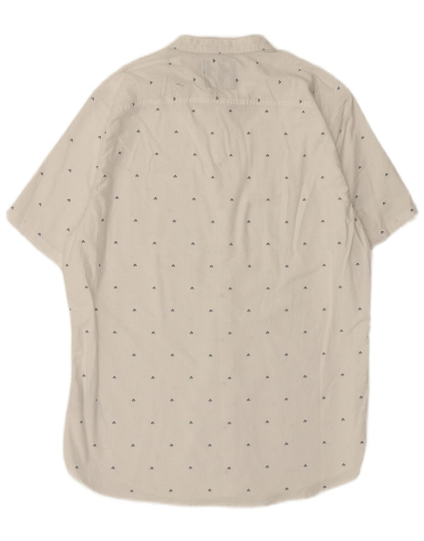 Camicia Hollister da uomo a maniche corte Muscle Fit XL in cotone geometrico bianco