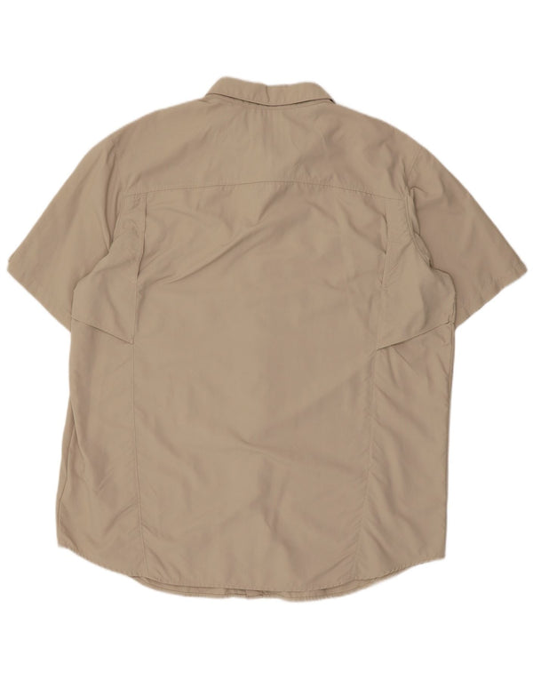 Camicia a maniche corte Columbia Omni-Shade da uomo XL in nylon beige