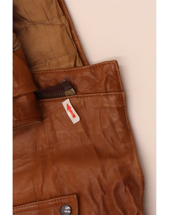 Giacca in pelle da uomo vintage IT 50 Large Marrone
