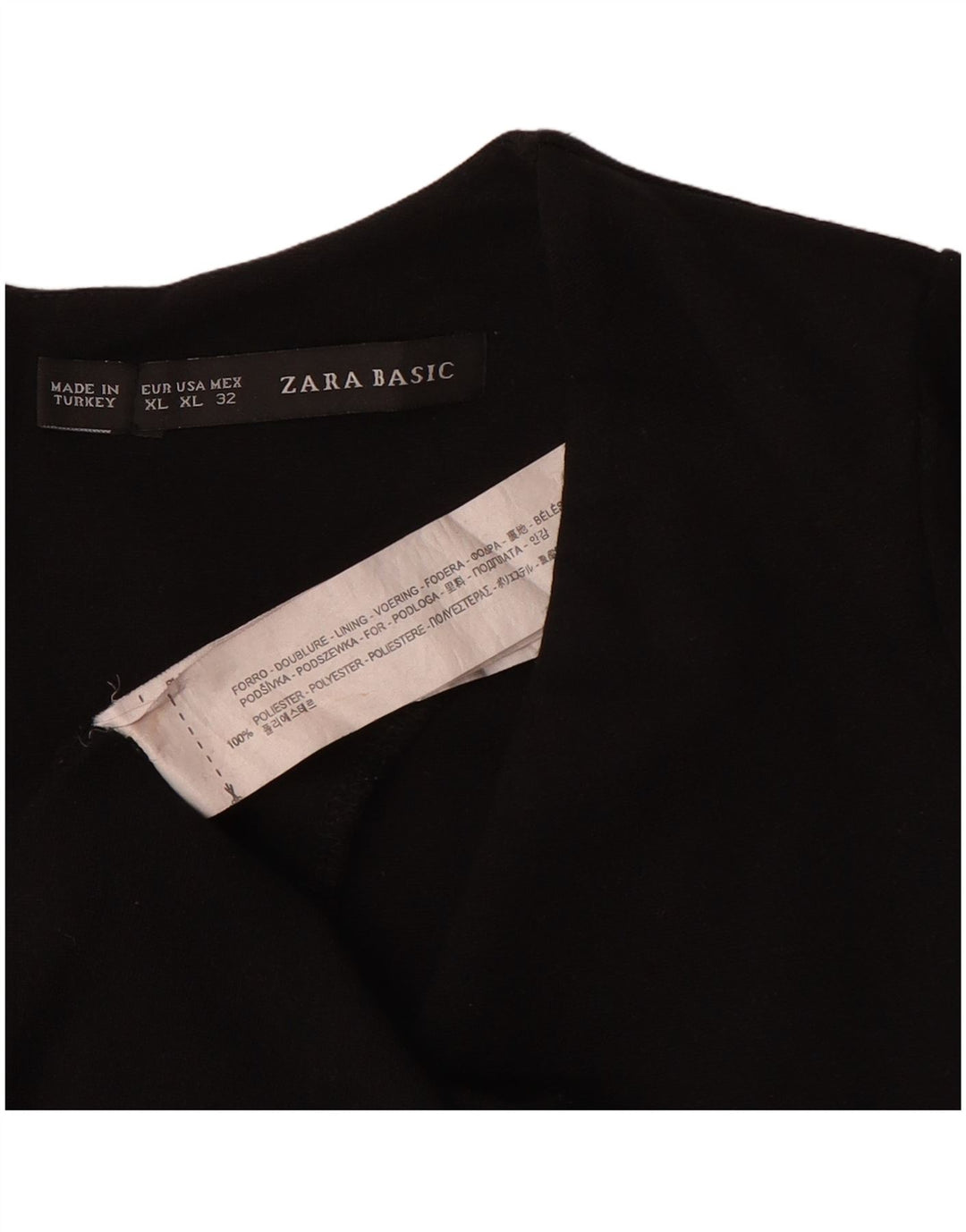 Abito tubino Zara da donna con maniche a 3/4 UK 18 XL poliestere nero