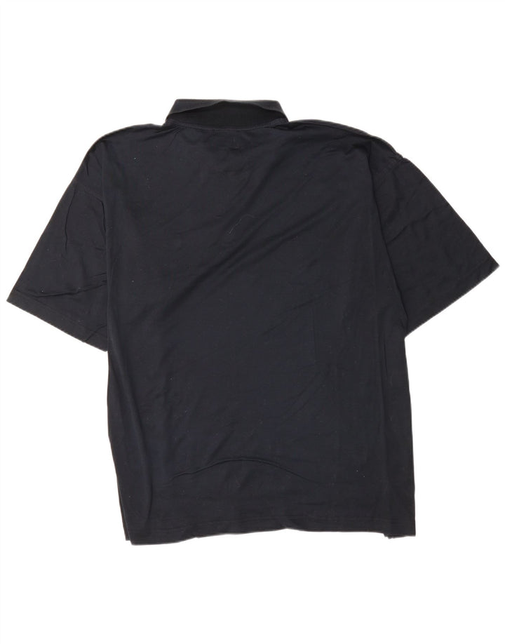 PIERRE CARDIN Mens Polo Shirt 2XL Black Cotton
