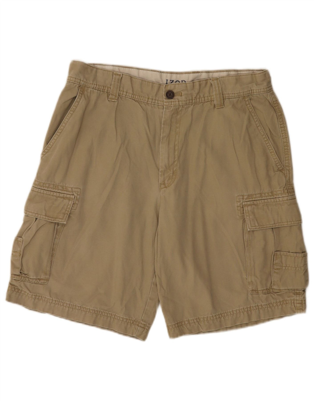 Pantaloncini cargo da uomo per acqua salata IZOD W34 grandi in cotone beige