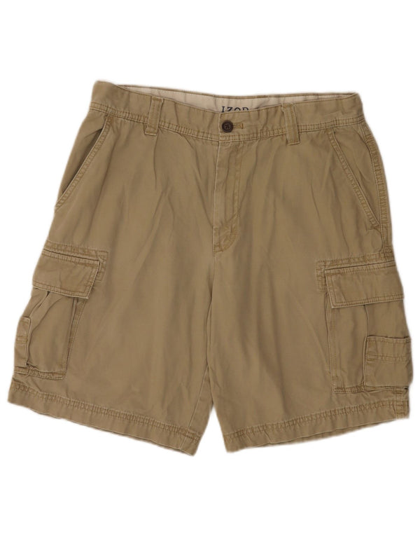 Pantaloncini cargo da uomo per acqua salata IZOD W34 grandi in cotone beige