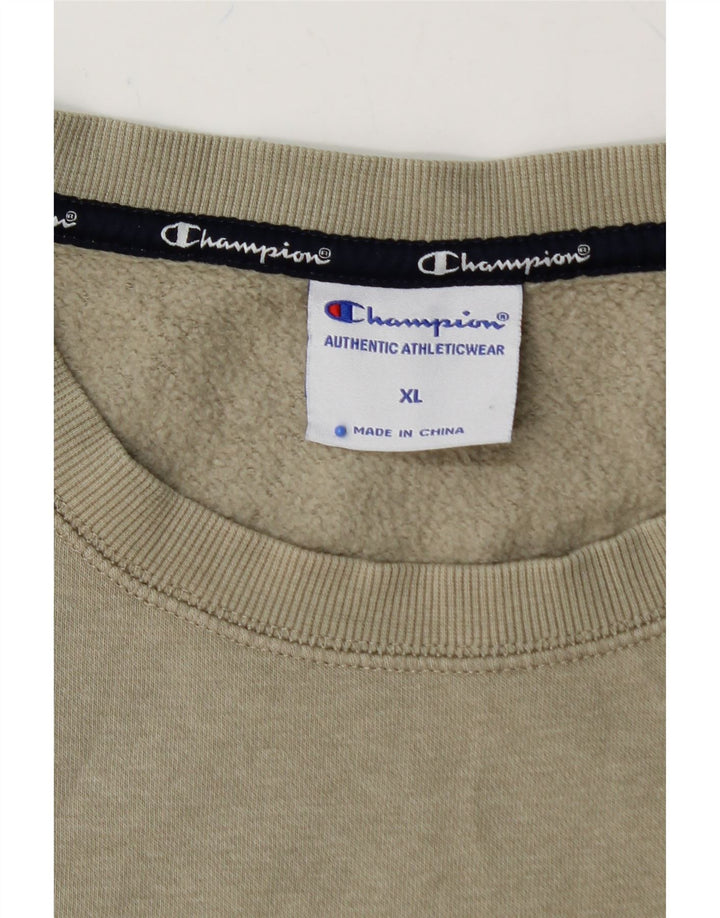 CHAMPION Mens Graphic Sweatshirt Jumper XL Green Cotton