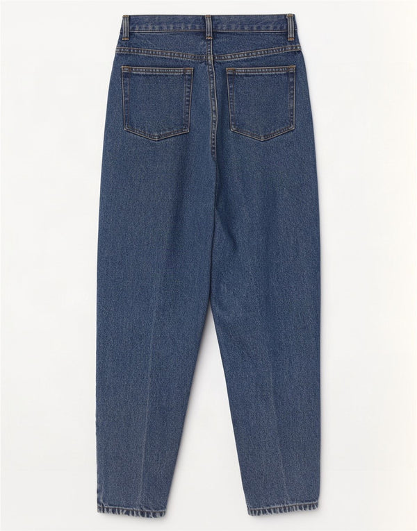 Jeans affusolati a vita alta vintage da donna W26 L28 Blu