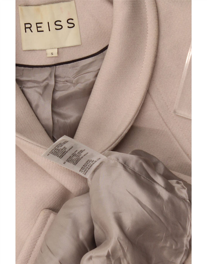 Giacca blazer da donna a 2 bottoni Reiss UK 10 piccola lana beige