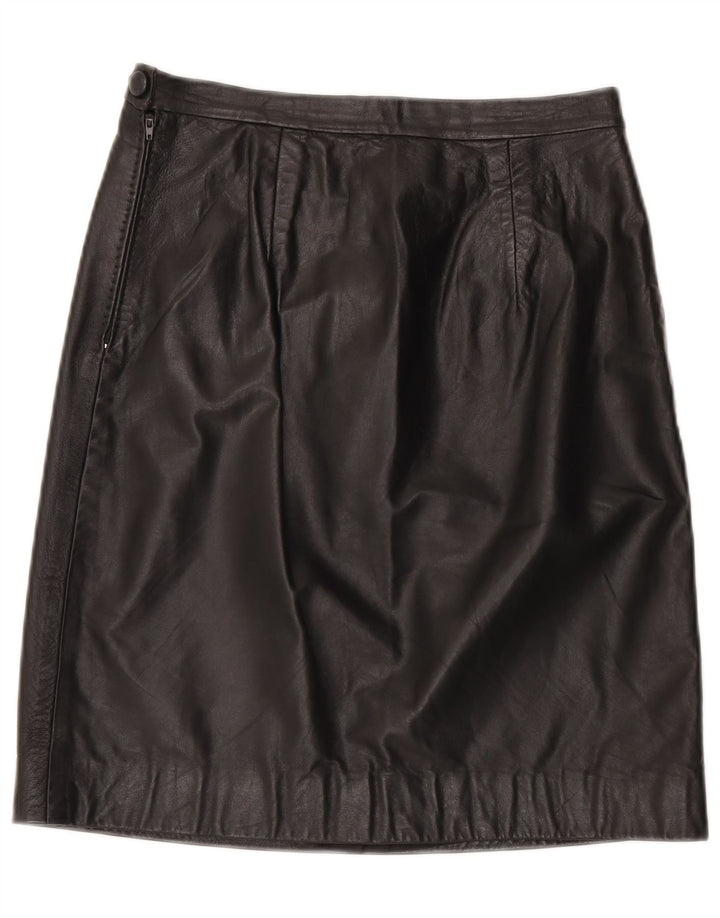 Gonna in pelle vintage da donna W29 media nera