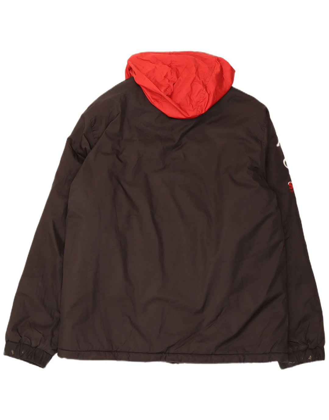 Giacca a vento con cappuccio grafico da uomo Kappa UK 40 grande poliestere nero
