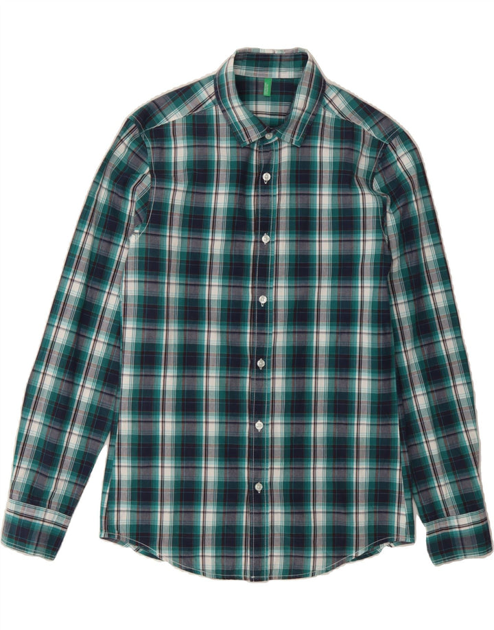 BENETTON Mens Shirt Small Green Check Vintage Benetton and Second-Hand Benetton from Messina Hembry 