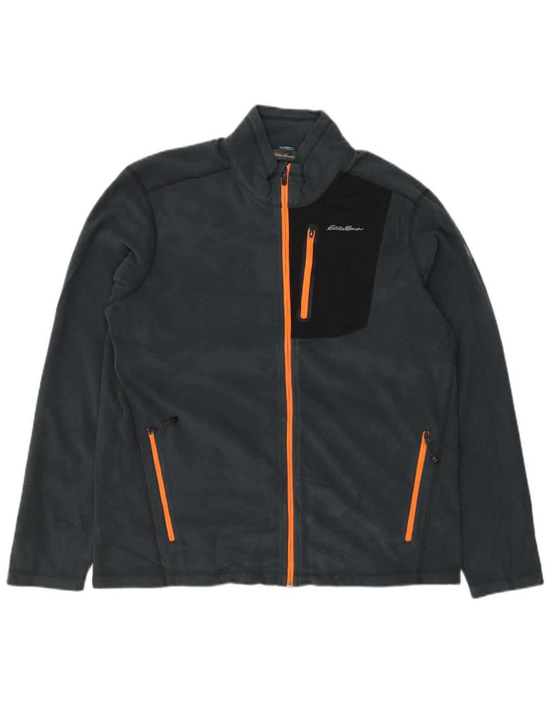 EDDIE BAUER Giacca in pile da uomo UK 40 Large Blu Colourblock Nylon