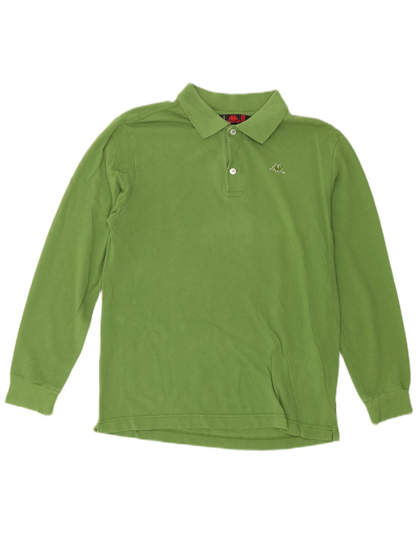 Polo Kappa Uomo Manica Lunga Regular Fit Cotone Verde Medio