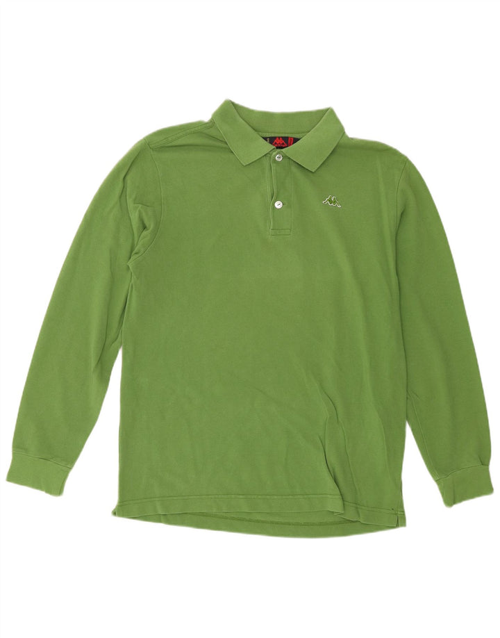 Polo Kappa Uomo Manica Lunga Regular Fit Cotone Verde Medio