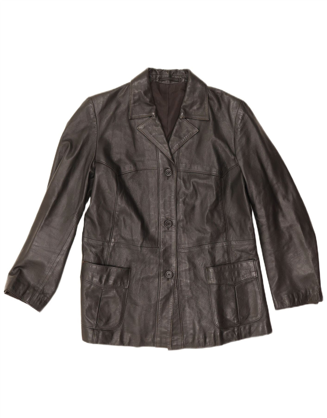 Giacca in pelle da donna vintage EU 42 grande in pelle nera