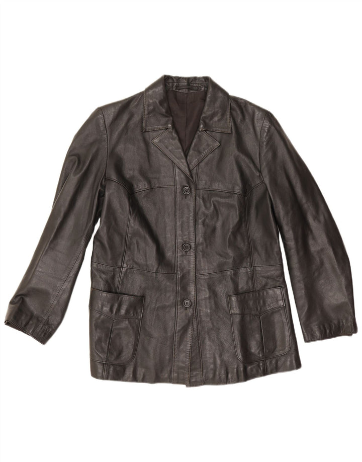 Giacca in pelle da donna vintage EU 42 grande in pelle nera