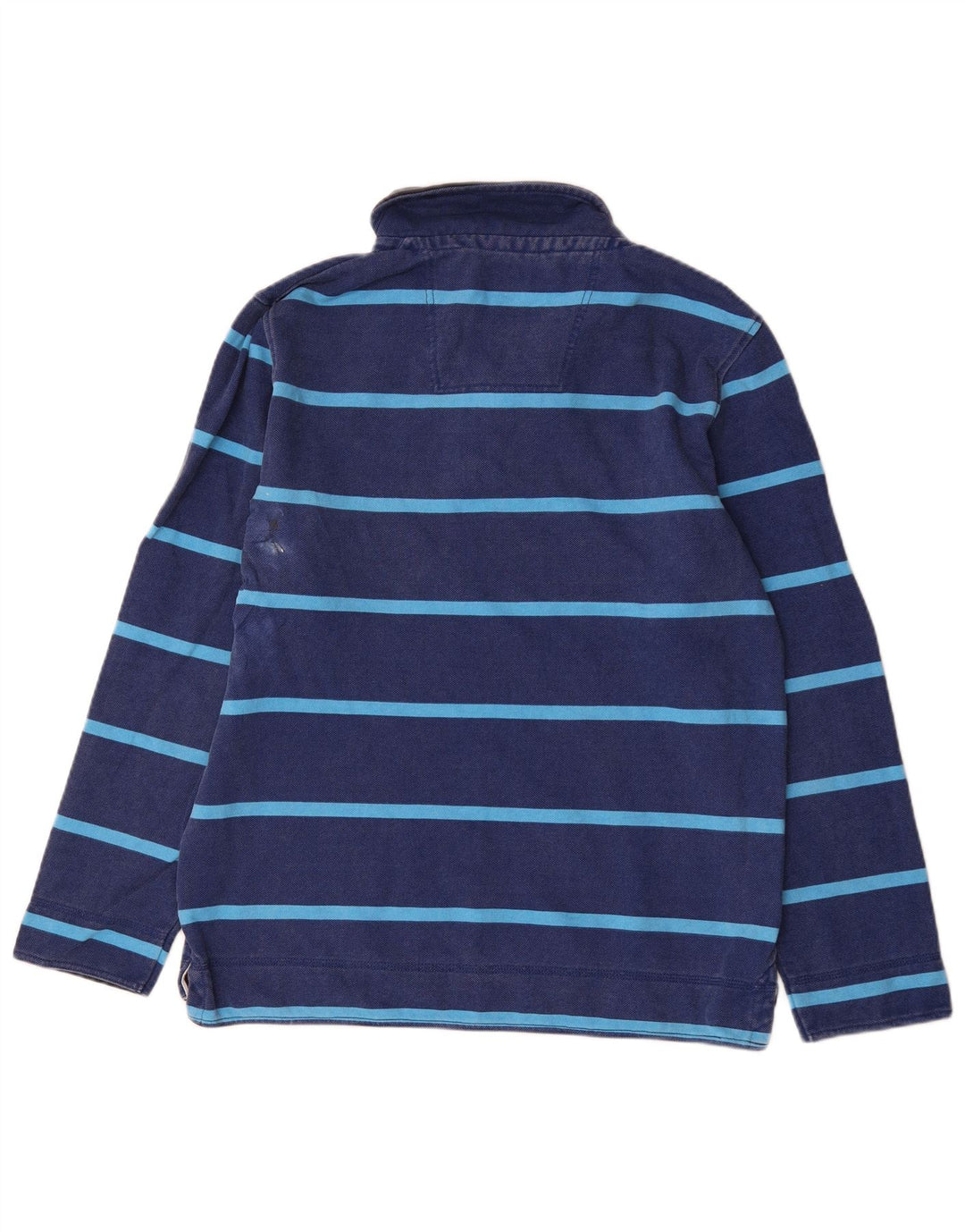 Crew Clothing Felpa da uomo con collo con zip, maglione medio a righe blu navy