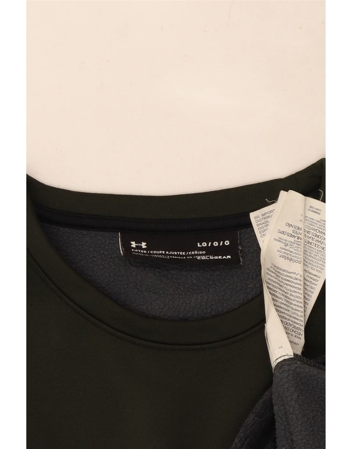 Felpa da donna UNDER ARMOUR Cold Gear, maglione, UK 16, grande, kaki