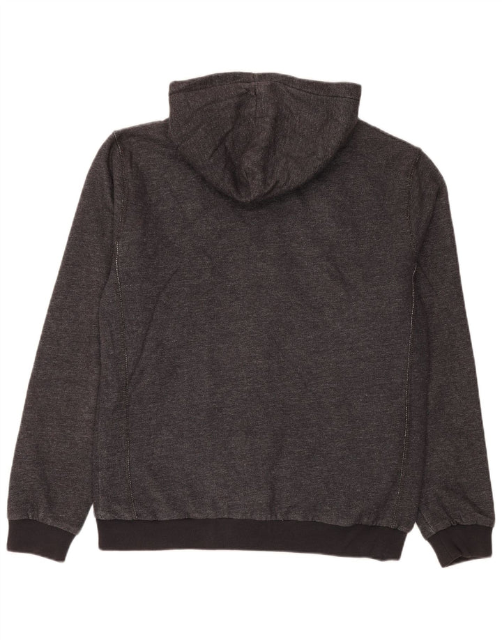 Maglione con cappuccio e zip da uomo Quiksilver in cotone grigio medio