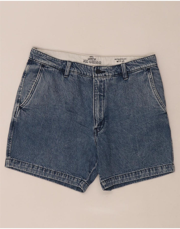 Pantaloncini chino in denim da donna Levi's W34 Large in cotone blu