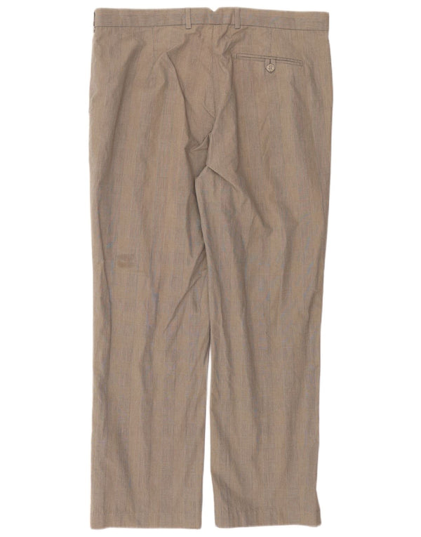 Pantaloni da abito dritti autografi da uomo Marks & Spencer W38 L31 a quadri grigi