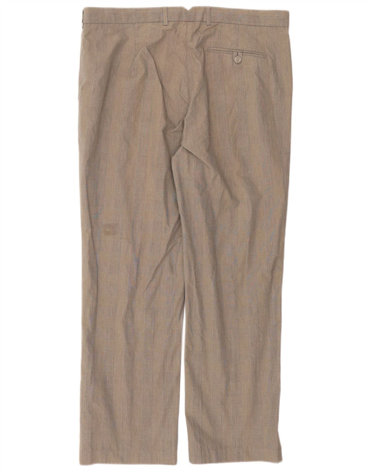 Pantaloni da abito dritti autografi da uomo Marks & Spencer W38 L31 a quadri grigi