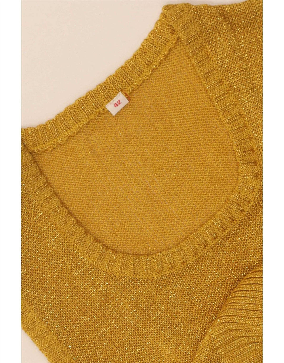 Canotta corta da donna vintage IT 42 oro medio