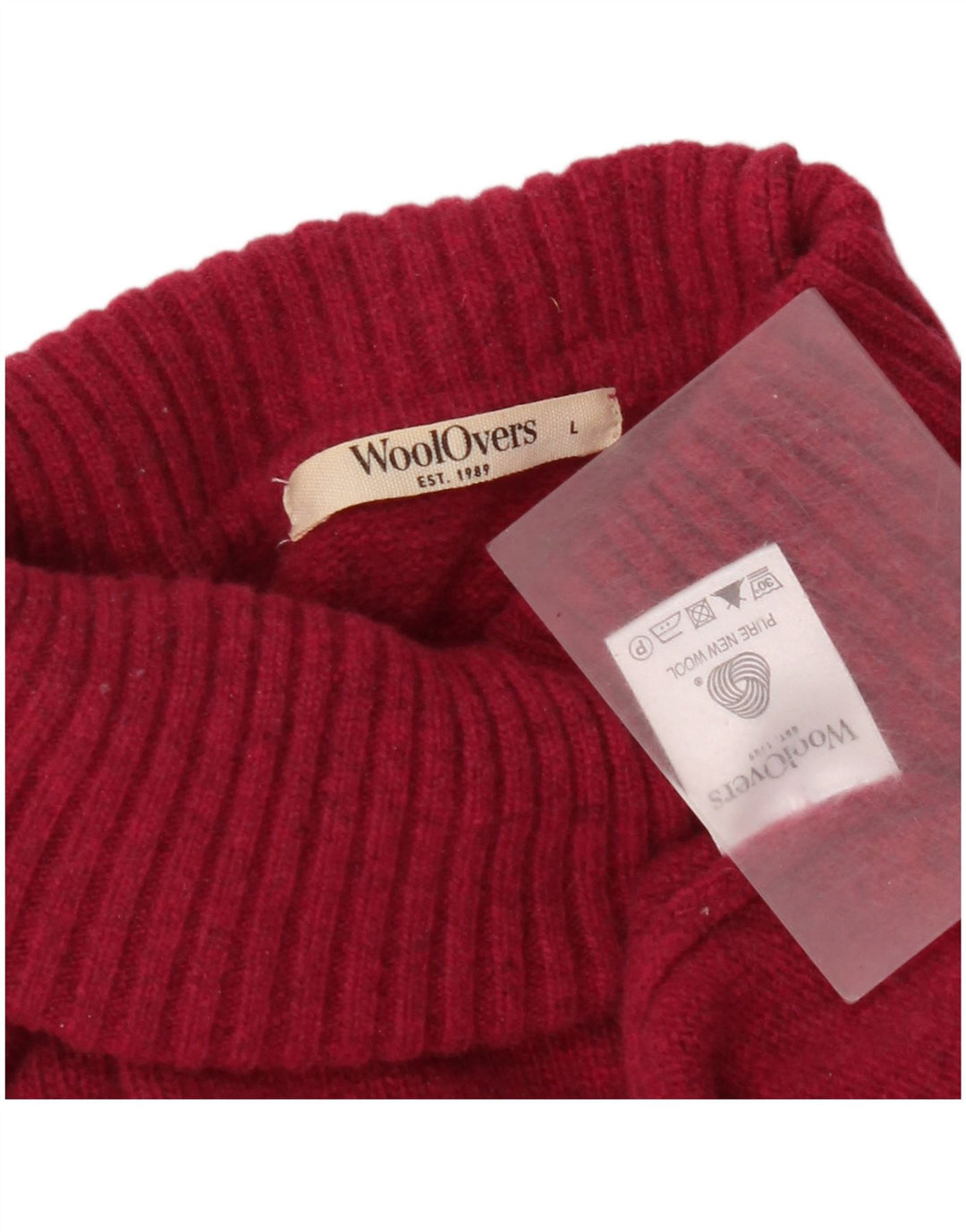Maglione maglione a collo alto da donna WoolOvers UK 16 Large Pink New Wool
