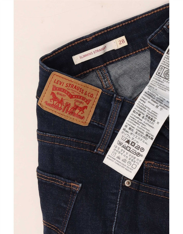Jeans dritti dimagranti da donna Levi's W28 L26 cotone blu navy