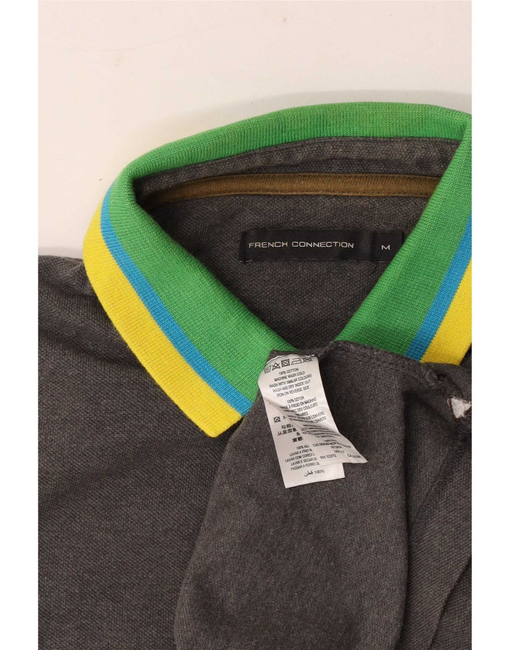 Polo da uomo French Connection in cotone color block grigio medio