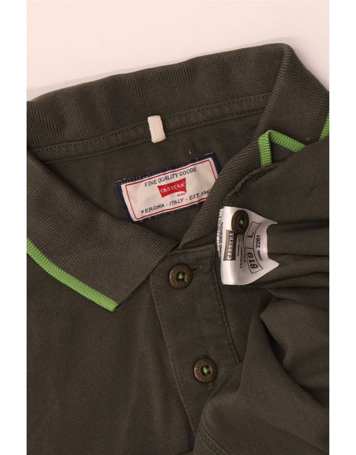 Carrera Polo da uomo grande in cotone kaki