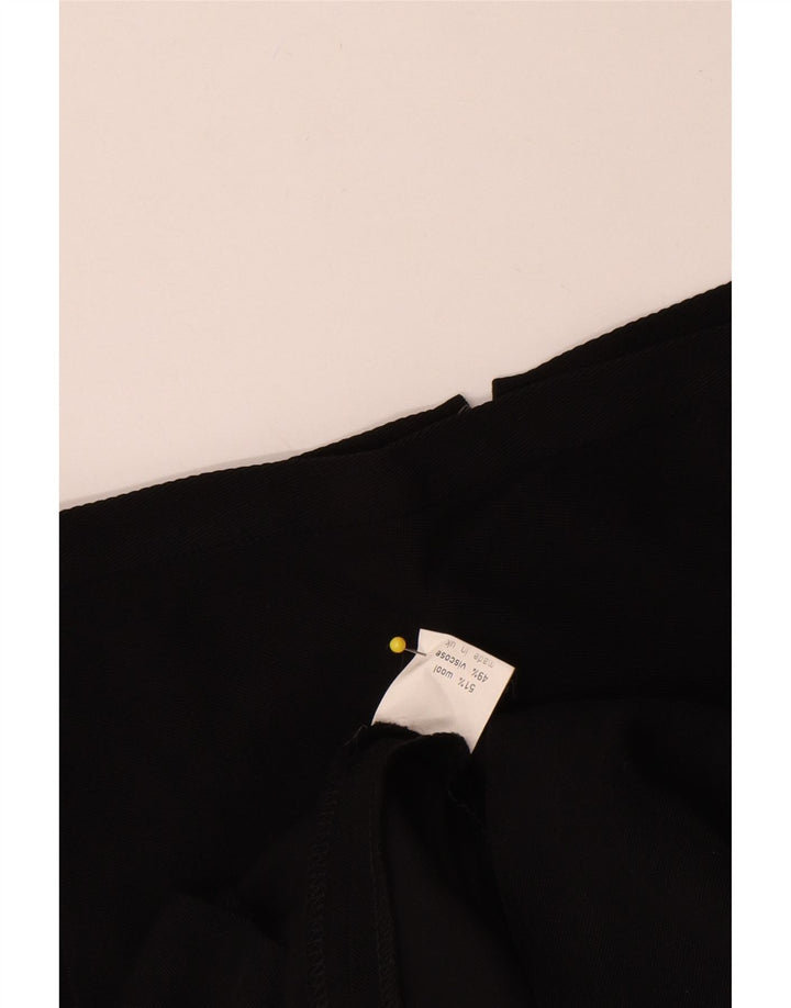 Gonna a trapezio da donna vintage W30 in viscosa nera media
