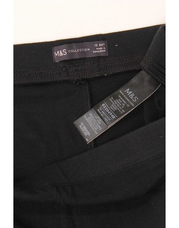 Leggings da donna Marks & Spencer UK 12 viscosa a righe nere medie