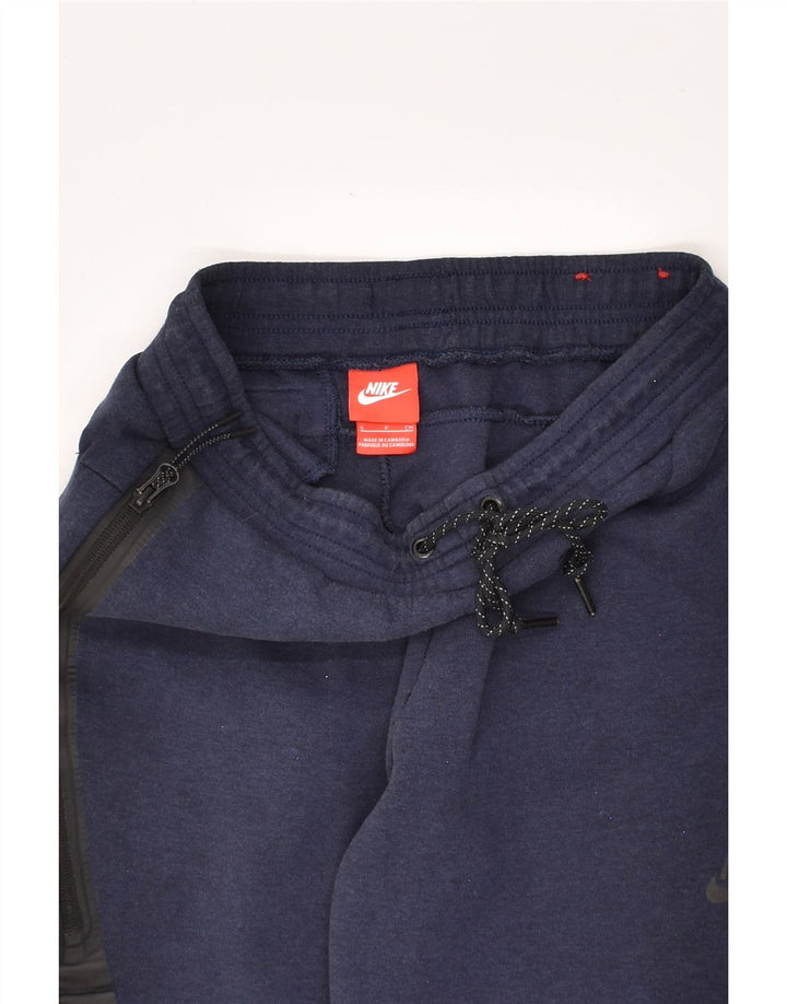 NIKE Womens Tracksuit Trousers Joggers UK 8 Small Navy Blue Cotton | Vintage Nike | Thrift | Second-Hand Nike | Used Clothing | Messina Hembry 