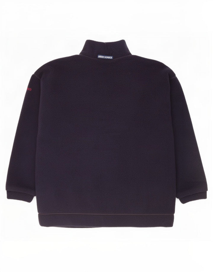 Musto Maglione in pile da uomo con zip e collo, grande, in poliestere blu navy