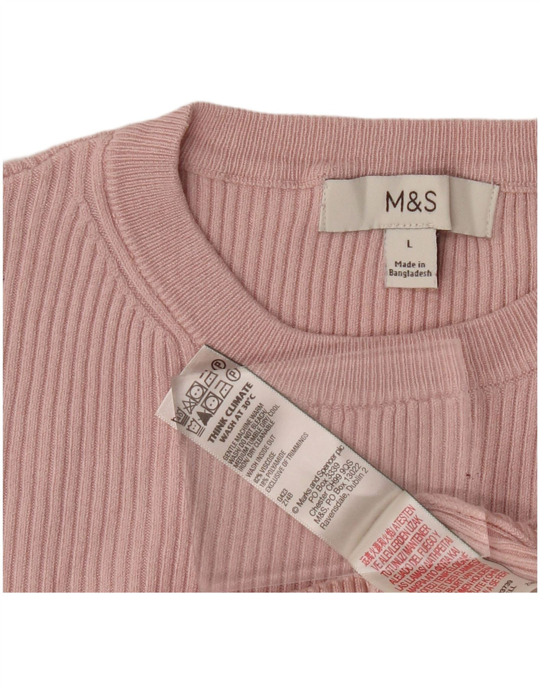 Maglietta da donna Marks & Spencer Top UK 14 Large Rosa in viscosa