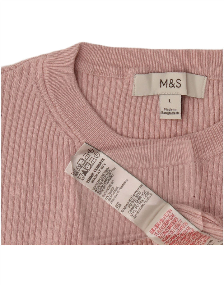 Maglietta da donna Marks & Spencer Top UK 14 Large Rosa in viscosa