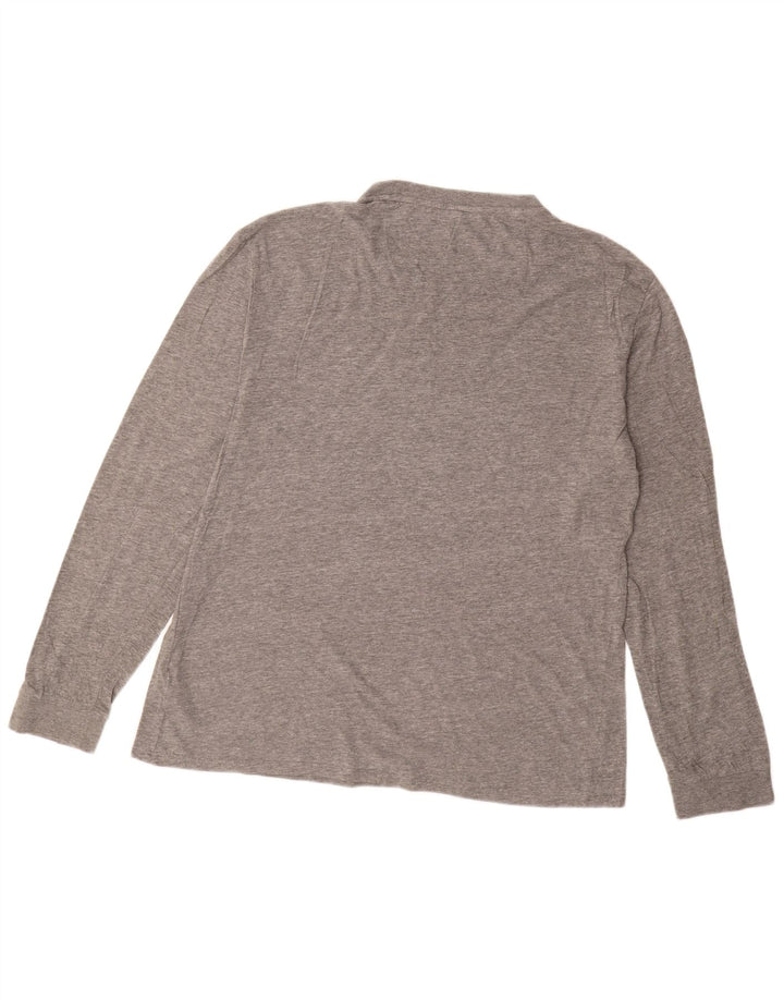 Guess Maglia da uomo vestibilità regolare a maniche lunghe in cotone chiazzato grigio largo