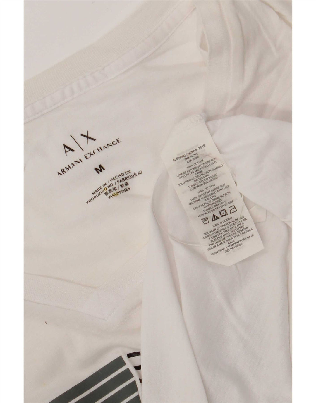 T-shirt grafica da uomo Armani Exchange Top in cotone bianco medio