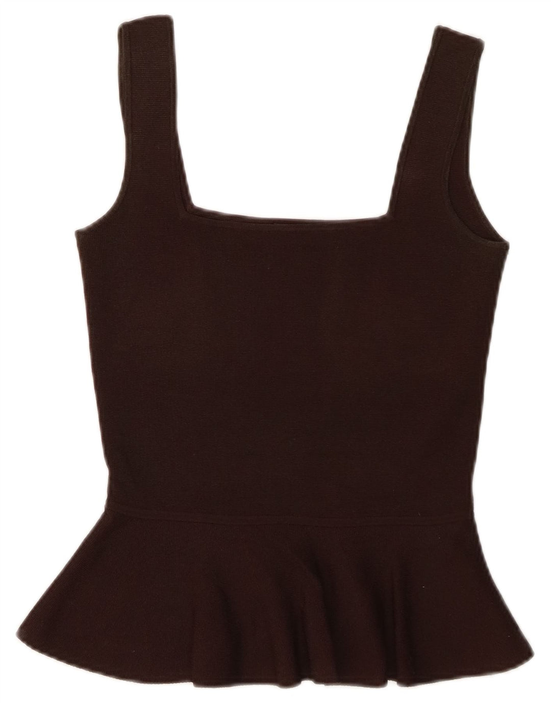 Massimo Dutti Camicetta senza maniche da donna Top UK 8 Small Marrone Viscosa