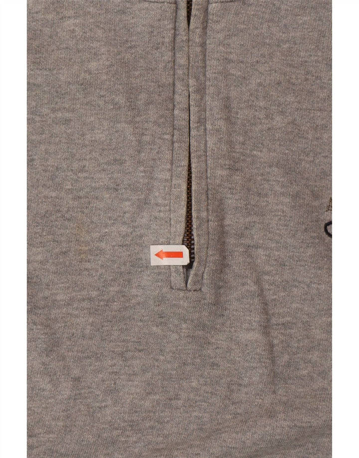 Felpa Champion da uomo con zip e collo, in cotone grigio medio
