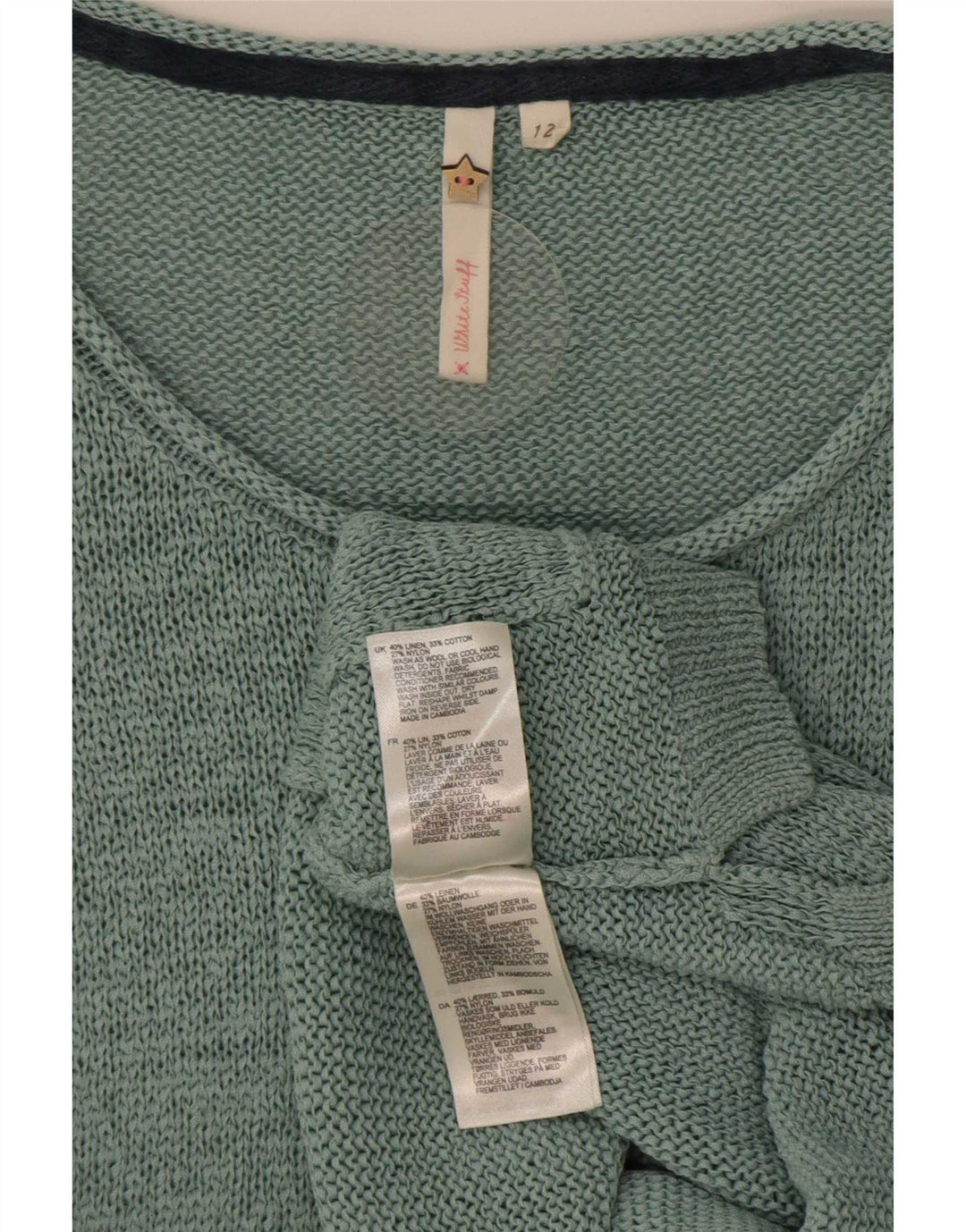 Maglione da donna con scollo a barca con maniche a 3/4 di White Stuff UK 12 Verde medio
