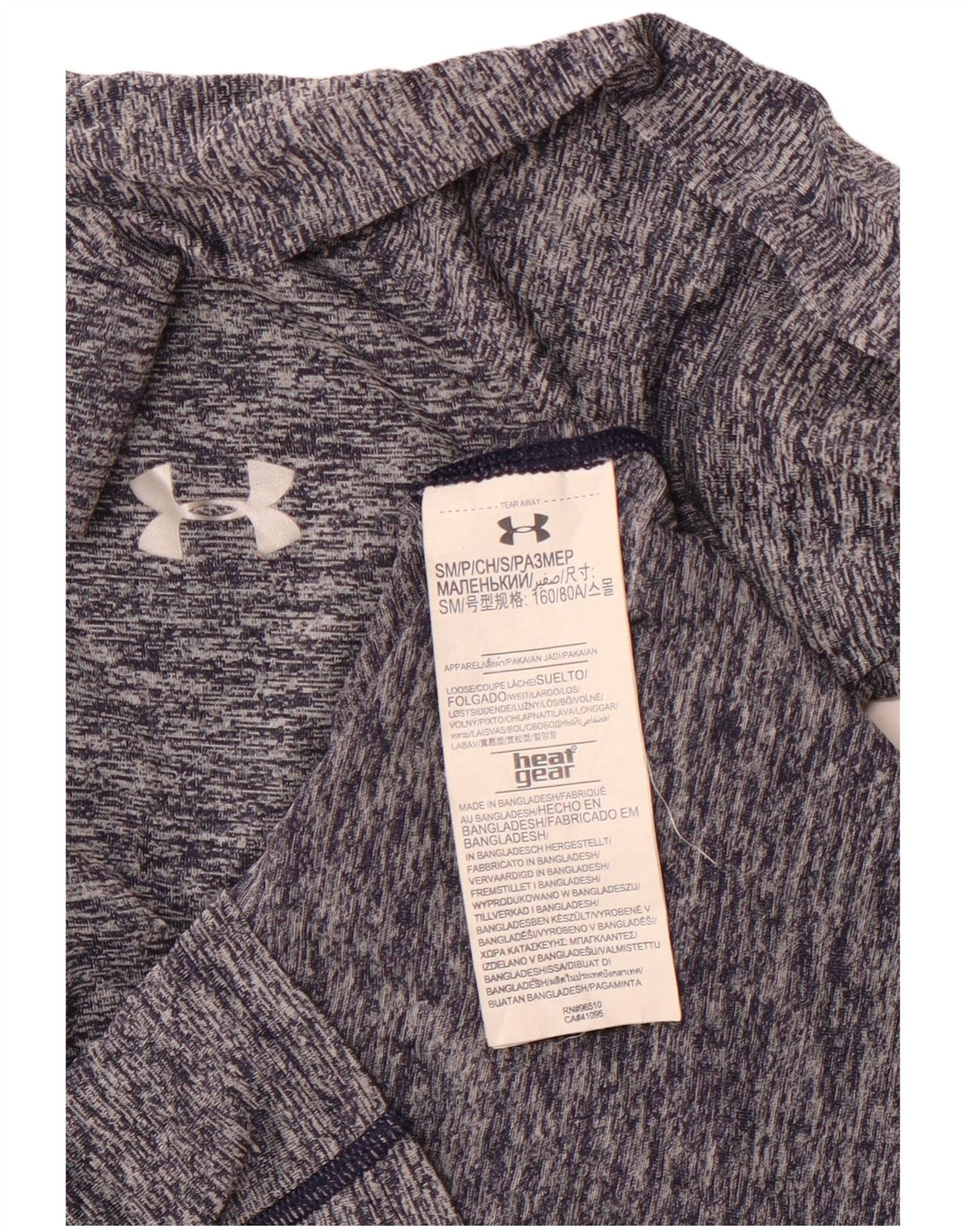Maglia da ginnastica UNDER ARMOUR da donna Heat Gear Pullover UK 10 Small Blu Navy