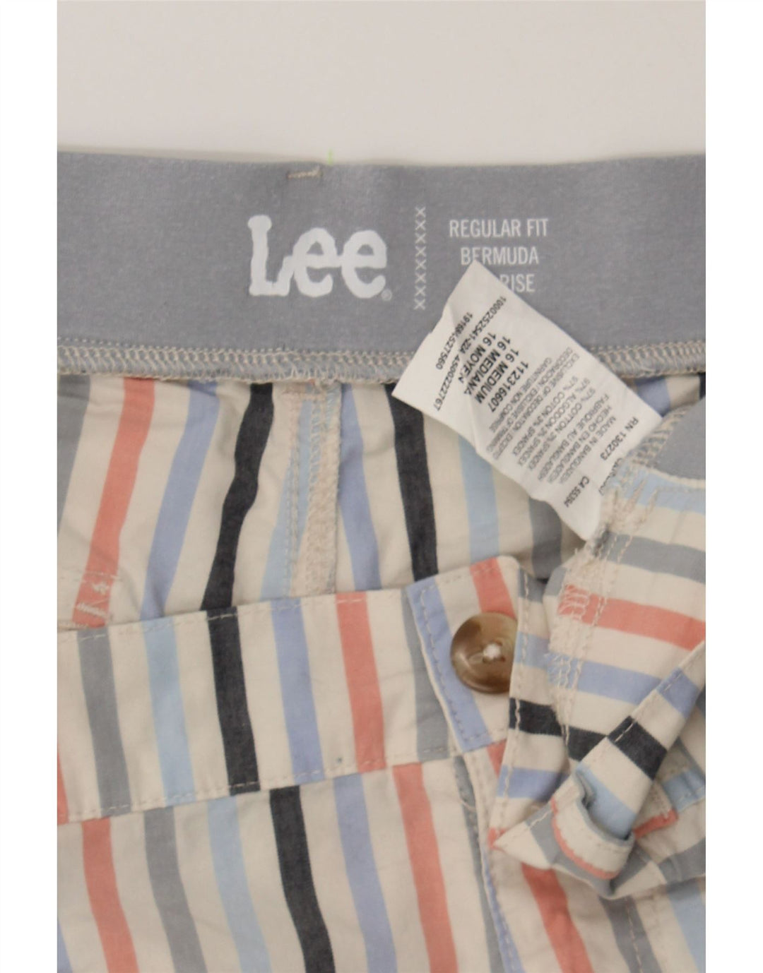 LEE Womens Mid Rise Regular Fit Chino Shorts US 16 2XL W38  Multicoloured Vintage Lee and Second-Hand Lee from Messina Hembry 