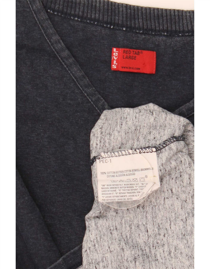 Levi's Top da uomo a maniche lunghe in cotone blu navy grande
